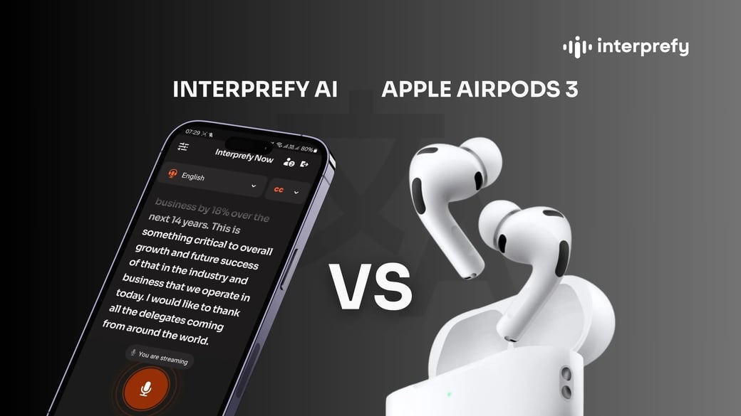 Interprefy AI vs. Apple Airpod 3