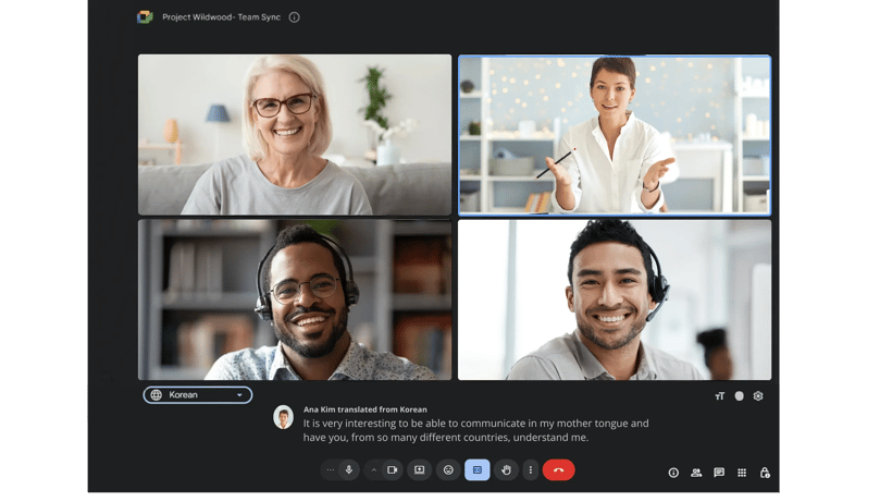 A Google Meet Meeting with Captions