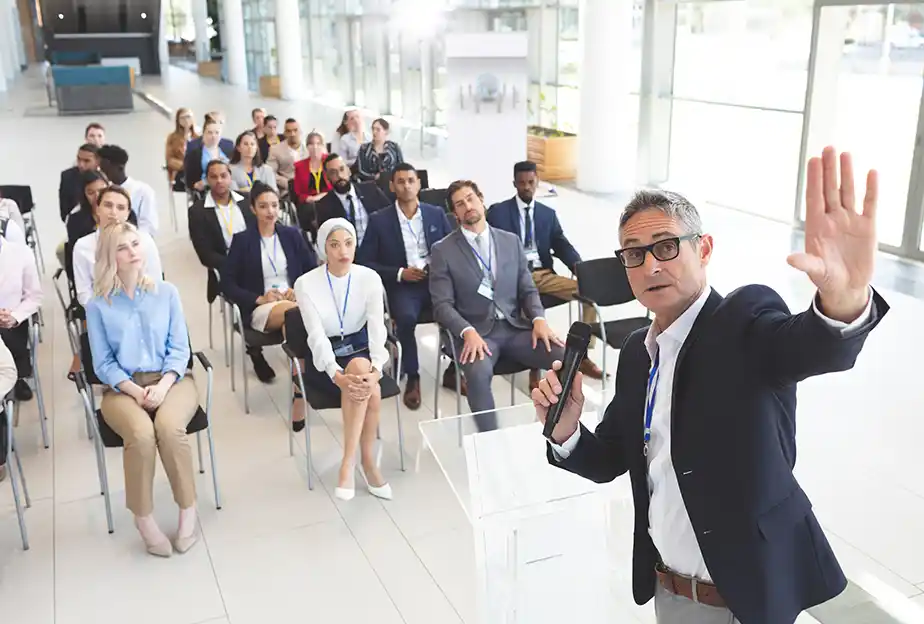 Interprefy - Events - Live Captions - Speaker on floor